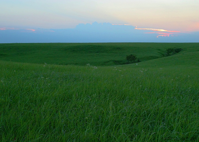 Konza Prairie sunset, Konza Prairie, Kansas, United States