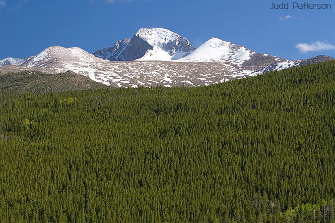 Blanket of Forest below Longs Peak, Rocky Mountain National Park, Colorado, United States