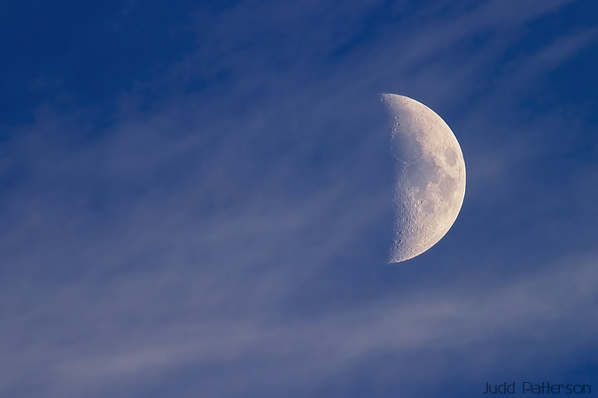 Wispy Moon, Konza Prairie, Kansas, United States