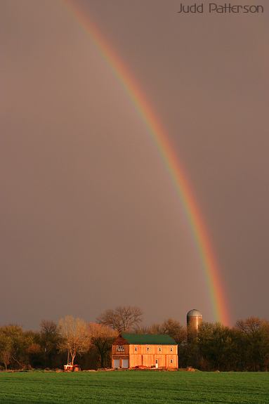 Rainbow over House, Saline County, Kansas, United States