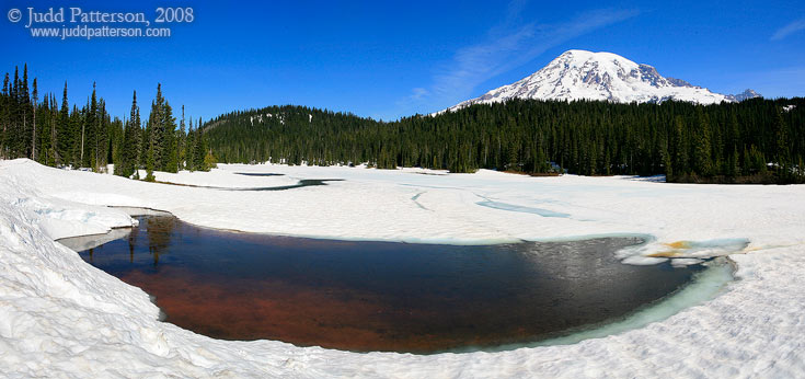 Reflection Lake in Early Spring, Mount Rainier National Park, Washington, United States